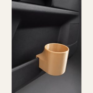 Goldfarbener 3D-gedruckter Flaschenhalter für die Türablage des VW Polo 9N3.